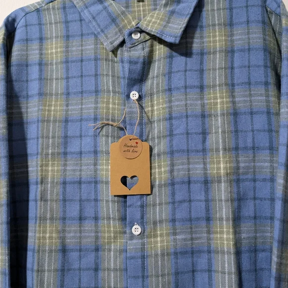 Country Girl Upcycled Flannel Plaid Shirt Hand Crafted